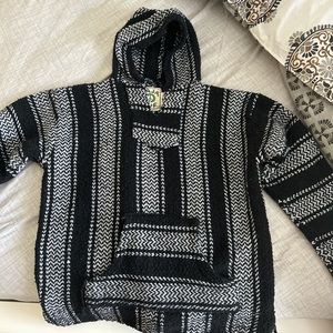 BAJA JOE B&W DRUG RUG HOODIE- SIZE MEDIUM